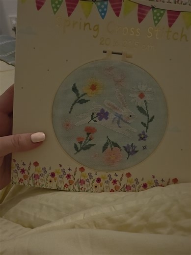 🪻🌷Love my little spring cross stitch from @The Range #crossstitch #crossstitching #spring #easter #cosy