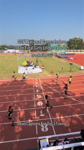 Ravindra Yadav on Instagram: "200m Final girls under 14 Sgfi National Games Indore Trackblezers Sports management system Follow @trackwithravi for more videos 1st- Anvie S - 25.85 sec 2nd - Sanchita Hait -26.28 sec 3rd - Japneet Kaur - 26.49 sec #explore #viralvideos #foryou #instagram #athlete #viralreels #tranding #viral #sports #athletemotivation #fyp #views #followforfollow #followforfollowback #insta #girls"