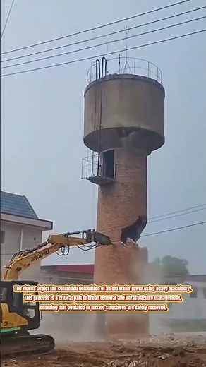 Demolition in Progress:Taking Down an Old Water Tower