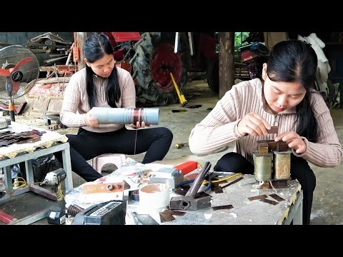 Talented girl fixes electronics and transforms 220v power into 12v safely