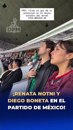 Diego Boneta y Renata Notni en el partido de México | DPM