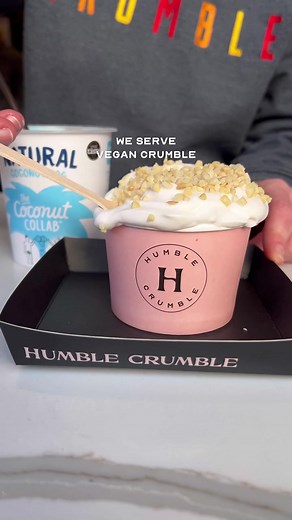 Did you know we serve vegan crumble? 💚 And not just this month, every day. Choose from @coconutcollabuk yoghurt, bottomless vegan custard (made using The Coconut Collab’s Double Cre&m) or vegan