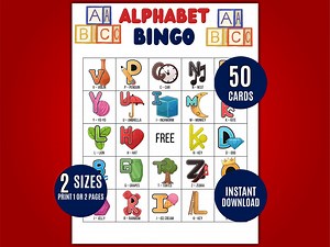 ABC Bingo Game Printable: Letter Recognition, Preschool Learning (PDF Download) - Etsy Canada