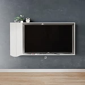 Pmnianhua Floating TV Frame for 75 inch Wall Mounted TV,83'' Floating TV Wall Panel,Wall Mounted Entertainment Center,TV Wall Mount with Storage for Living Room Bedroom Playroom,White