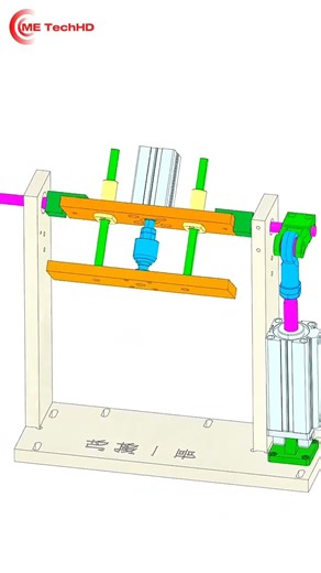 Pneumatic 90-degree tilting material handling mechanism #mechanical #mechanism #cad