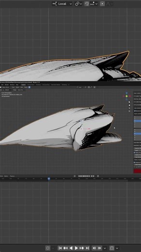 Lebbeus Woods / Crustacean / Conch / ....whatever generator #blender #b3d #3d