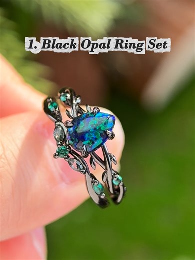 Opal engagement rings with completely different personalities ✨ If you really know her, you’ll know exactly which one she’d fall for. #willworkjewelry #opal #opalring #opalengagementring #whiteopal #blackopal #solidgold #leafring#engagementring #proposalinspo #anniversarygift #valentinesgift #octoberbirthstone #fyp