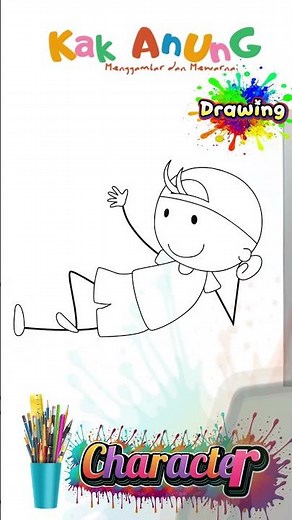 Fun! How to Draw a Child Playing in the Grass 🌈 Easy Drawing Tutorial for Kids