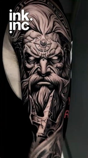 ⚡ Zeus Upper Arm Tattoo | Greek Mythology Black & Grey Panel
