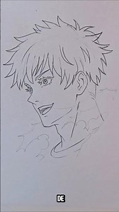 How to draw male hair in less than 30 seconds #tutorial #satorugojo #jujutsukaisen