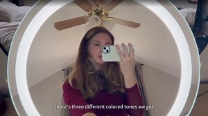 GAOMON 19" Round Makeup Mirror with Freestanding Table Mount, Dimmable LED Lights, Gold