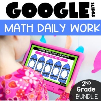 Daily Math 2nd Grade Morning Work for Google™ Classroom Digital Warmups Review
