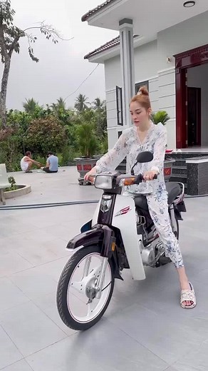 Floral Outfit Style with Motor Scooter Ride