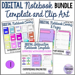 Digital Interactive Notebook Template and Clip Art Bundle 1