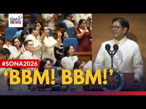 'BBM!' Pres. Bongbong Marcos, nakakuha ng cheer at standing ovation sa gitna ng SONA 2026 | GMA News