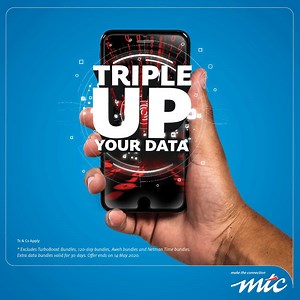 More Data for More Content! Just Dial *682#, purchase data bundles and get 3 times more data! Stay online whilst staying safe indoors! #ThreeTimesMore | MTC Namibia