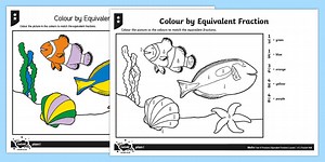 Colour by Equivalent Fraction Differentiated Worksheets