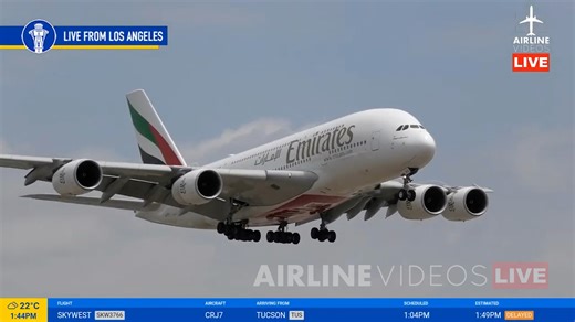 68K views · 1.6K reactions | The last Airbus A380 ever built made an appearance at LAX during Tuesday’s Airline Videos Live broadcast. #airlinevideoslive #airlinevideos #airports #airplanes #aviation #aviationdaily #aviationlovers #airbusa380 | AIRLINE VIDEOS | Facebook