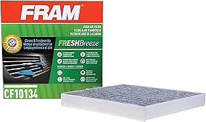 FRAM Fresh Breeze Cabin Air Filter Replacement for Car Passenger Compartment w/ Arm and Hammer Baking Soda, Easy Install, CF10134 for Honda Vehicles, white
