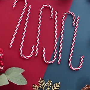 60 Pcs Plastic Christmas Candy Cane, Red and White Twisted Crutch Candy Canes, Christmas Tree Hanging Ornament for Xmas Holiday Party Favor Decoration