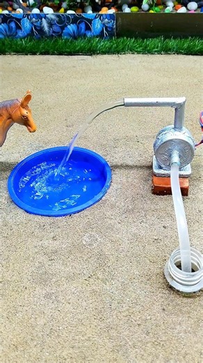 Diy how to make mini motor and mini horse video #minitractor #short #shortvideo #diy #handpump # 147