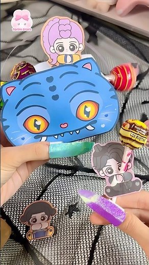 DIY K-Pop Demon Hunters Halloween Candy Craft 🍬 Free Printable 케데헌 핼러윈 만들기 #paperdiy