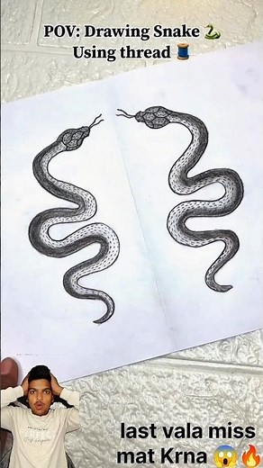 🐍 Snake Drawing Easy Step by Step | 1 Minute Art #viral #snake #short