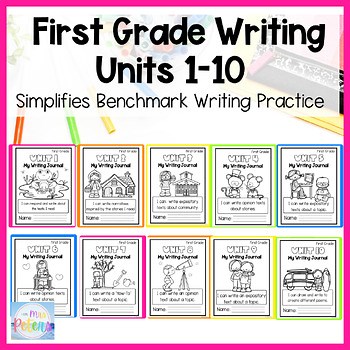First Grade Writing BUNDLE Units 1-10 | Benchmark Aligned | No Prep Activities