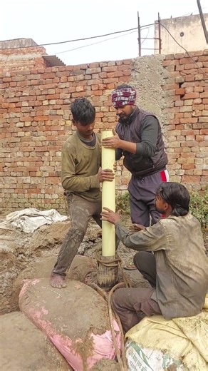 Work of laying pipes in boring | boring | Borewell drilling machine | water borewell drilling #sh...
