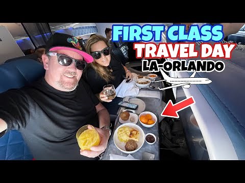 Travel Day to Orlando Florida! Our Flight in First Class with Full Meal Service.. WDW Trip Day 1