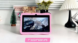 QunyiCo Kids Tablet 7 inch,Android 13 Tablet for Kids 3-7,4GB RAM 32GB ROM,1024 * 600 IPS Touch Screen,Parental Control,Tablet with Protective Case,Pink