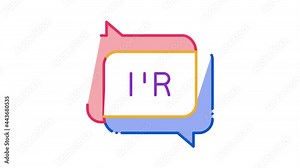 chat message hr Icon Animation. color chat message hr animated icon on white background