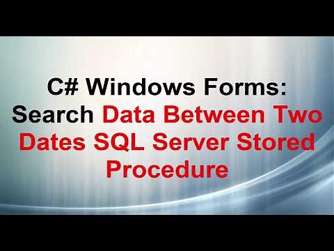 C# Stored Procedure To Select Data Between Two Dates