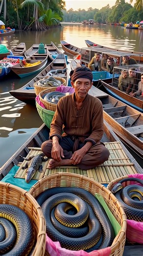 An unusual floating market. Boats packed with wild animals and extreme daily life on the river. Raw reality, culture, and tradition in one powerful scene. #floatingmarket #extrememarket #wildanimaltrade #streetdocumentary | Sonny Sengkey