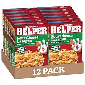 Hamburger Helper Four Cheese Lasagna, 5.5 Ounces, 12 per Case.
