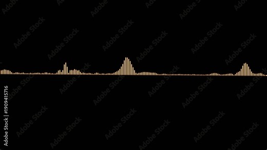 audio waveform spectrum animation. Alpha channel, spectrum audio animation, Wave form Audio Isolated . Audio spectrum wave effect, waveform beats, music app display. 4k