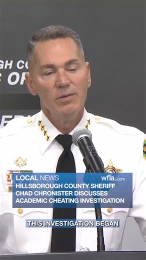 "A MOMENT OF POOR JUDGEMENT": Sheriff Chad Chronister addressed the results of an internal investigation that involved academic integrity within the Hillsborough County Sheriff’s Office. https://www.wfla.com/news/hillsborough-county/sheriff-chronister-addresses-investigation-involving-academic-cheating-within-hcso/ | WFLA News Channel 8