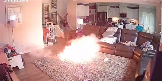 Dog chews on lithium battery, starting house fire