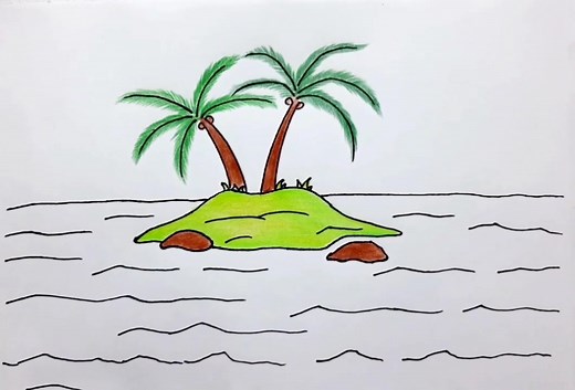 Island 🏝️ Drawing #island #simpledrawing #cutedrawing #drawing #learndrawing #kesfet