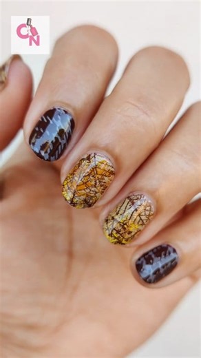 7.8K views · 35 reactions | Day 3 of Easy Fall Season Nail Art Tutorials series  Fall season is also about the leaves fallen... This nail art is for those yellow, orange and brown leaves... #FallNails2025 #fallcolours #fblifestyle #pinterestinspo #nailartinspo #nailarttutorial #nailartstamping #leafnails | Crazy Nailzz - The Nail Art Studio | Facebook