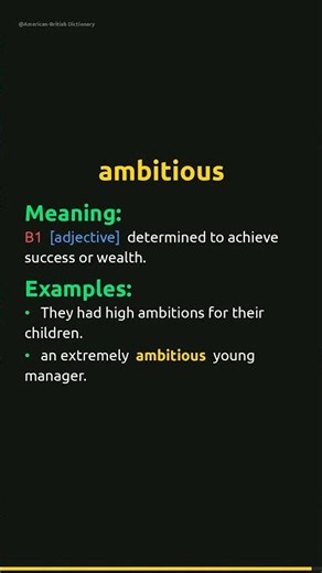 Ambitious Meaning | Ambitious Definition | Pronunciation & Examples | Adjective