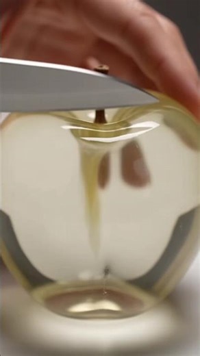 cutting glass fruit apple 🍎🍏#aiasmr #fruitcutting #fruit