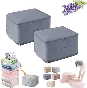 Ultra Space Saving Self Compression Organizer, Compression Packing Cubes, Expandable Packing Organizers, Heavy Duty Moving Bags, Storage Tote For Space Saving, Comforters Clothes (XL,blue-2pcs)