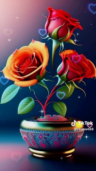 Vibrant Floral Animation with Romantic Aesthetic