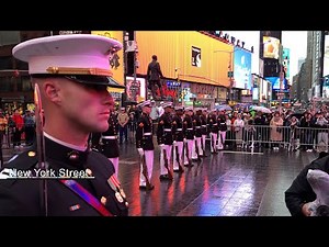 NYC Fleet Week Marine Corps Silent Drill Platoon Performs in Times Square May 21 2025