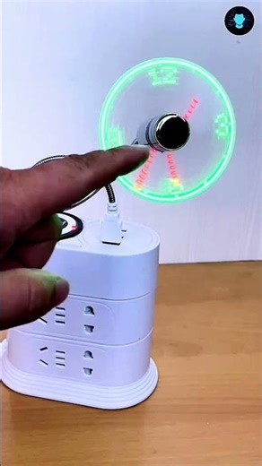 ये जादुई पंखा वक्त बताता है! 🤯 USB LED Clock Fan #shorts #fan