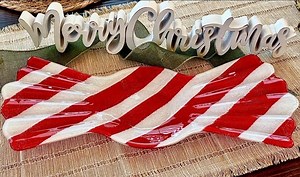 Peppermint Twist Glass Candy Wrapper Dish Red and White Holiday Serving Platter - Etsy