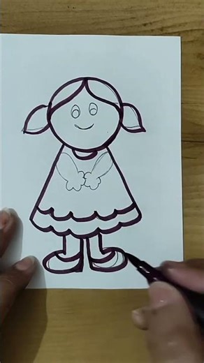 Cartoon girl drawing#yt shorts#youtube shorts#drawing #drawing ideas