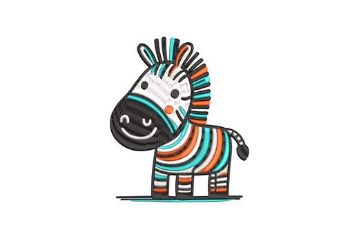 Colorful Zebra Embroidery Design, Funny Zebra Machine Embroidery, 4 Sizes, Instant Download - Etsy