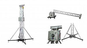 Full Package of four-legged outrigger Truss base, with a 4-way Square Truss junction box Sleeve Block, on a 3' long square Truss. Complete with the Rigging Top. In this package, you have everything you need for one complete leg in the building and flying a large scale truss, supporting mid to heavy-grade level stage installations. You get: Rigger Base, with extending legs, XT-GSB 3.28ft Long Truss segment, XT-SQ328 (Longer segments available, price changes per length) 4' Outrigger Brace Tubes (4